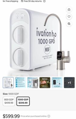 Water Purifier – Ivation H2O 1000 GPD Tankless Reverse Osmosis System. (LOWEST EVER!!)