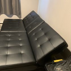 Black Vinyl Futon 