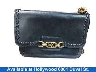 Michael Kors Heather Med Shoulder Black Purse / Handbag