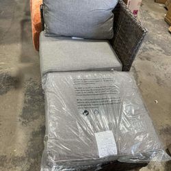 New - Outdoor Patio Corner Seat with Ottoman