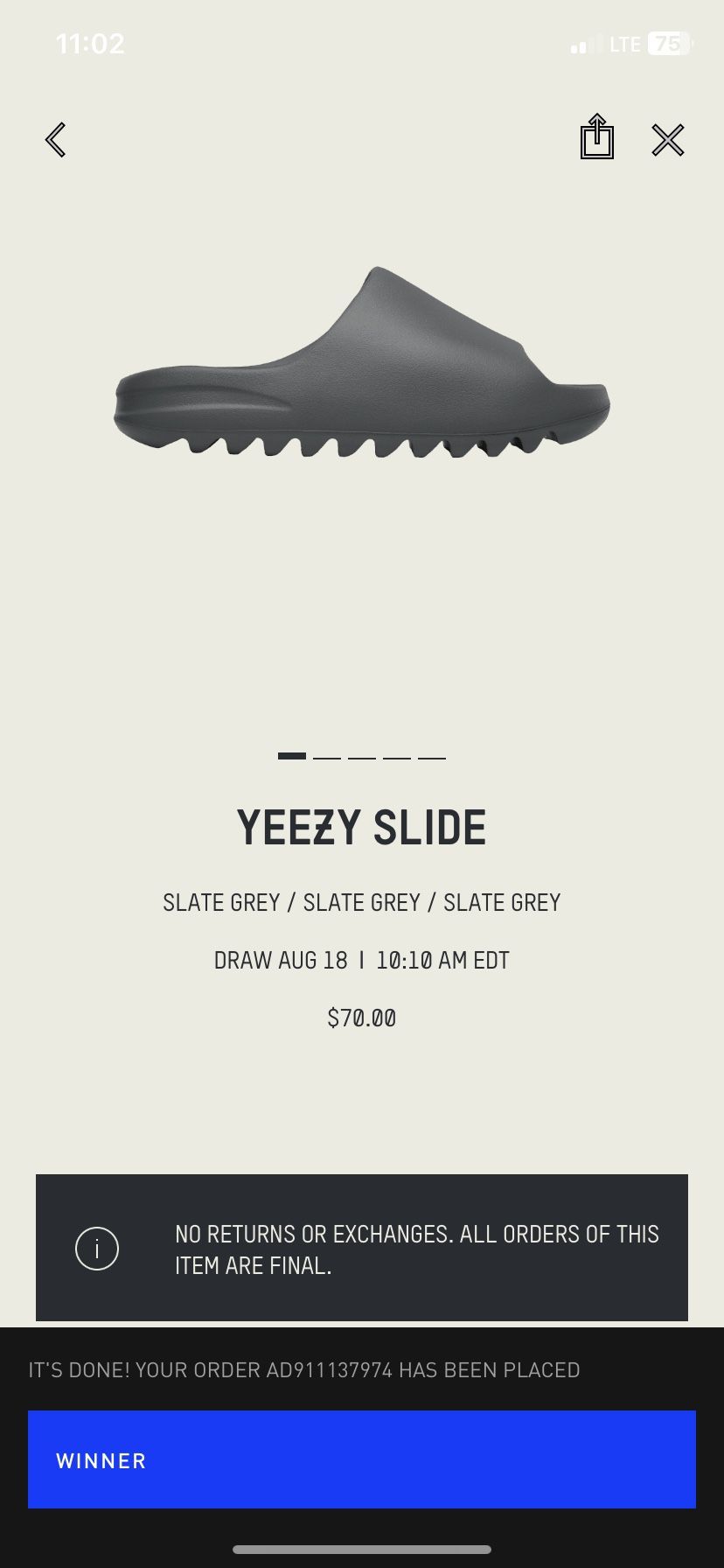 Yeezy Slide Slate Grey