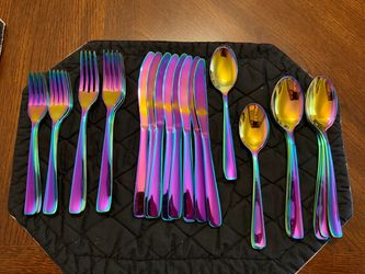 Purple Metallic silverware set