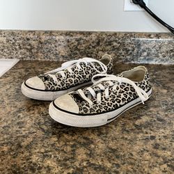 Girls Leopard Converse Shoes