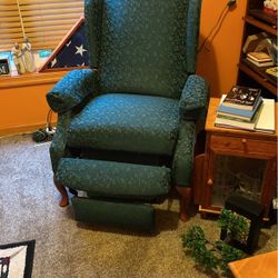 Green Brocade Armchair 