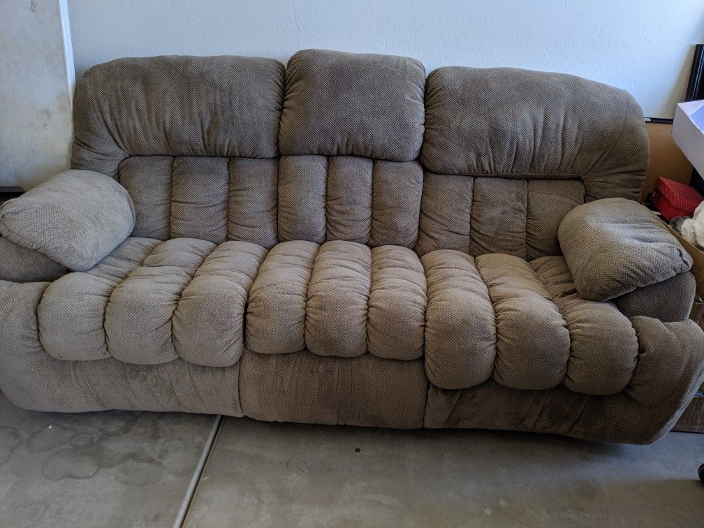 Sofa recliner with hidden storage in excellent condition