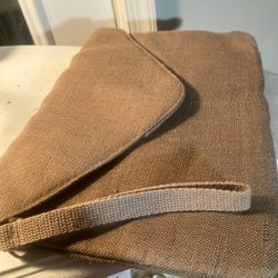 A Linen Mid Century Clutch Bag