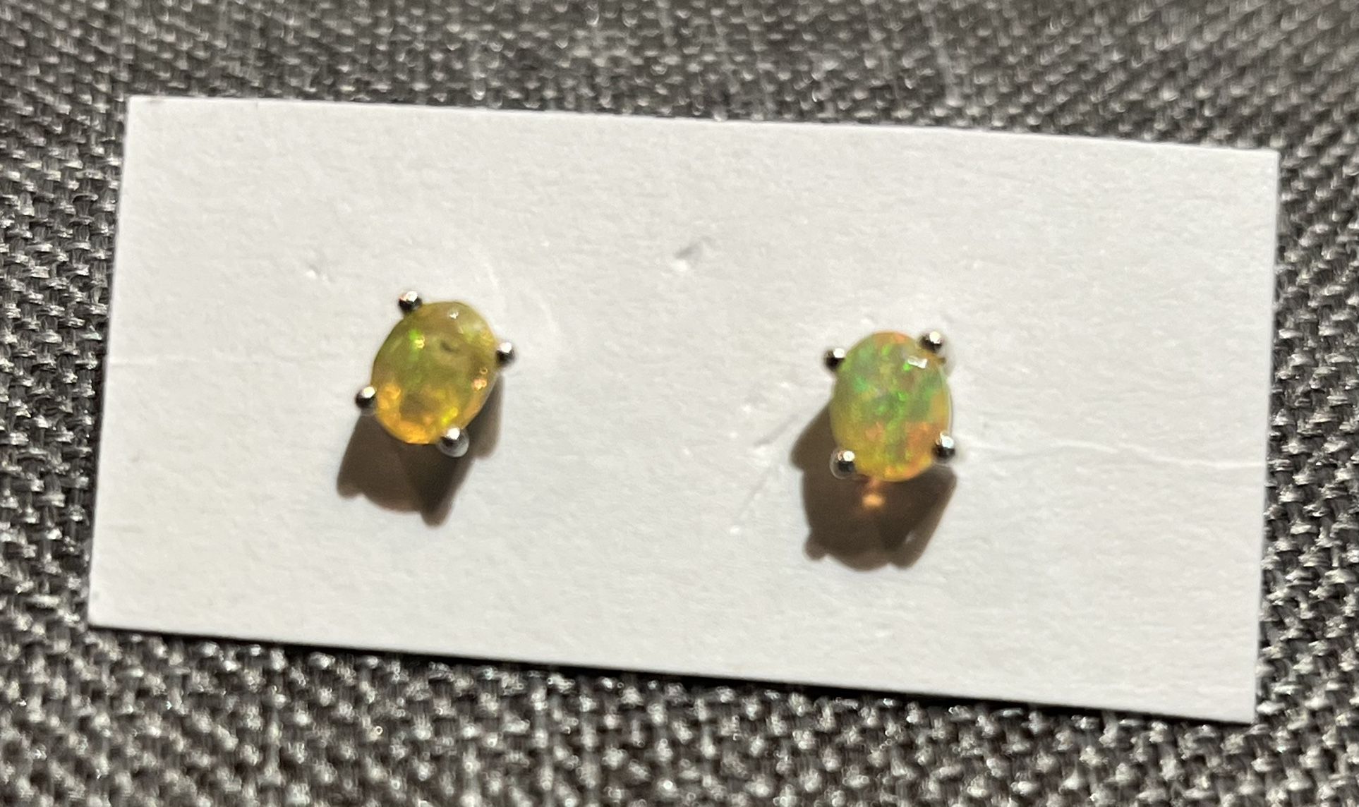 Sterling Silver Natural Ethiopian Opal Stud Earrings New