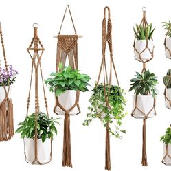 Macrame Plant Hangers 6 Piece Set 