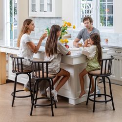 Pistil 24-29" Mid Century Adjustable Swivel Bar Stool, Suede Brown