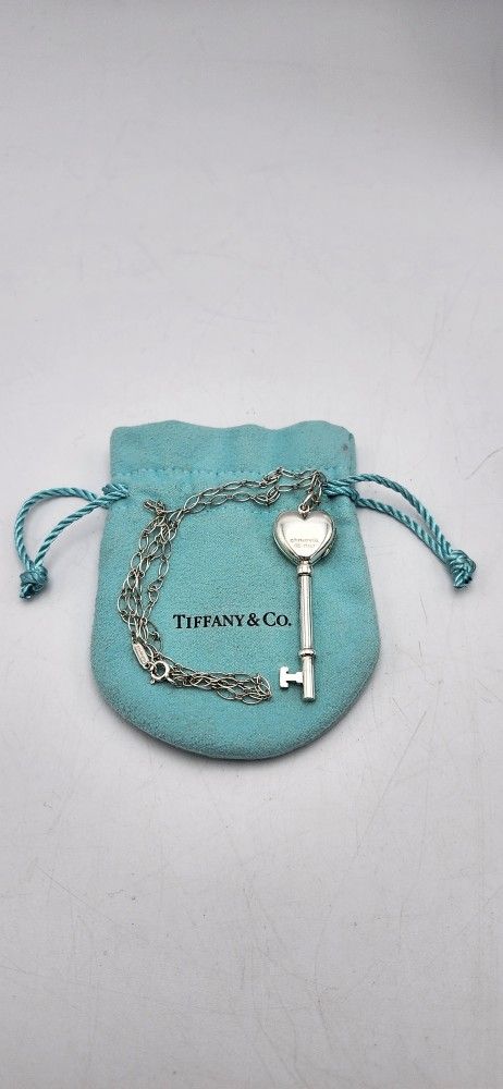 Tiffany & Co. Sterling Silver Heart Key Locket Chain