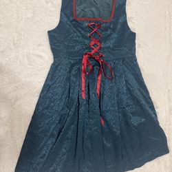 New large blue short Rennisance dress costume Octoberfest prarie Victorian goth