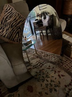 Large Oval beveled edge Frameless Wall Mirror 36 x 23