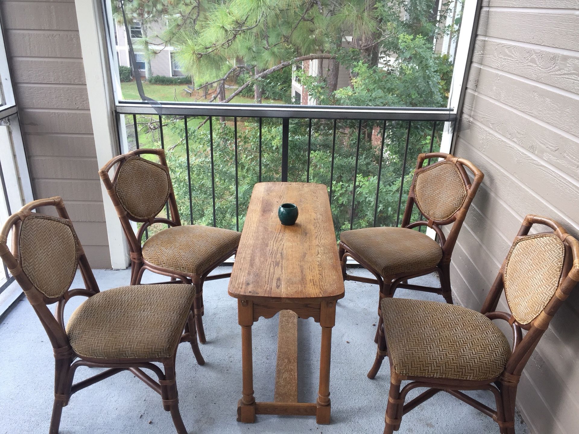 Wooden Table ($15) Four Wooden Chairs ($50) Wooden Table AND Wooden Chairs Altogether is $60