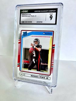 2024 Donruss Michael Penix Jr #308 CGC 9 Mint Rated Rookie RC Falcons QB