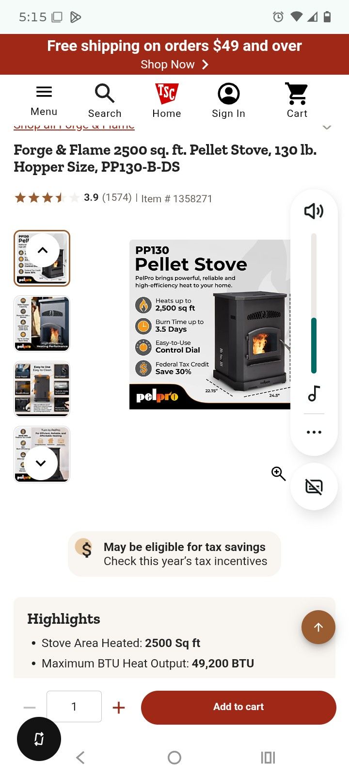Pelpro Pellet Pp130-B-DS Stove