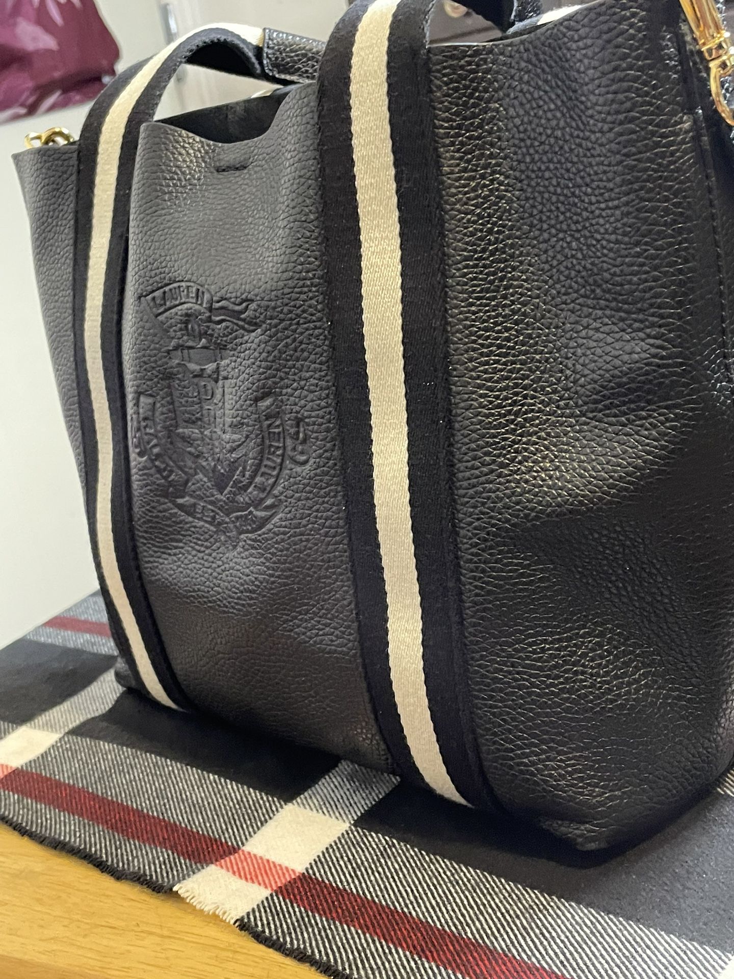 Black And Crème Ralph Lauren Purse