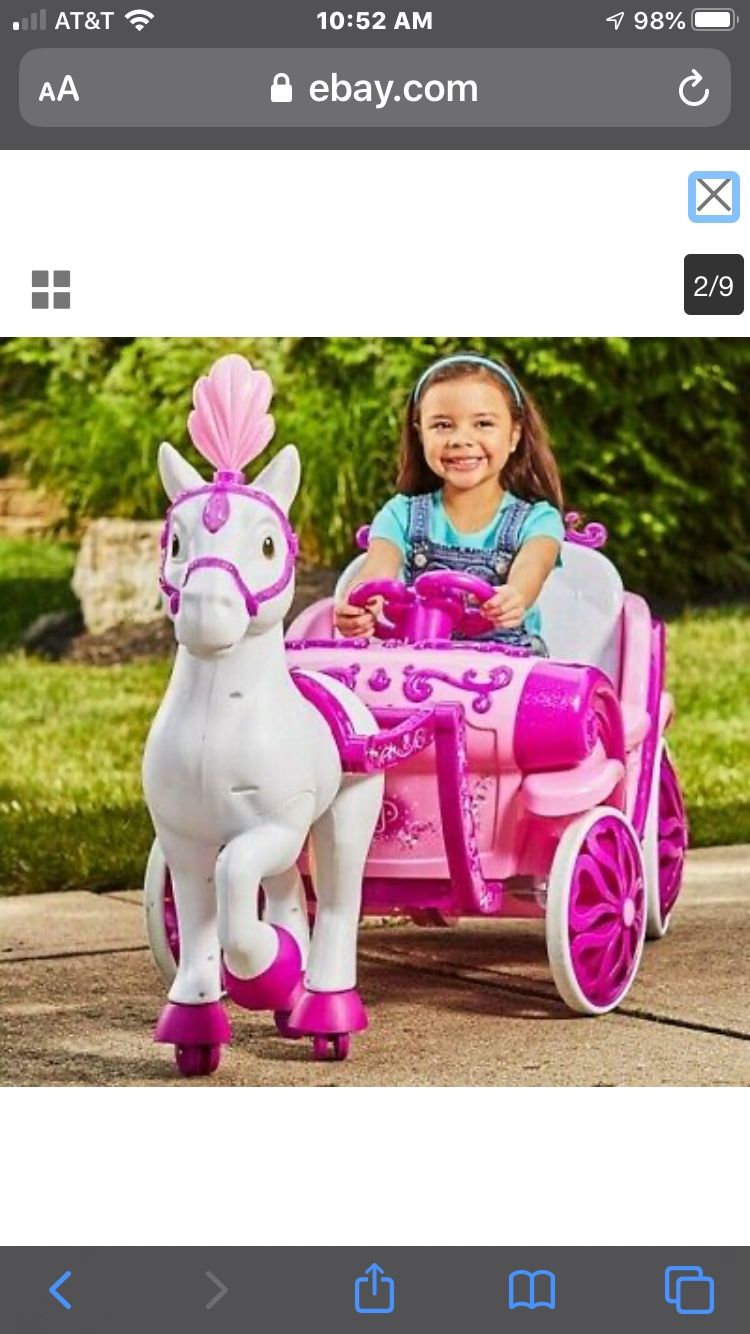 Carriage Disney 6v Ride On Electric Ride Disney Princess Push Ride