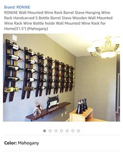 Ronixe 5 bottle wood wine rack with bottle opener