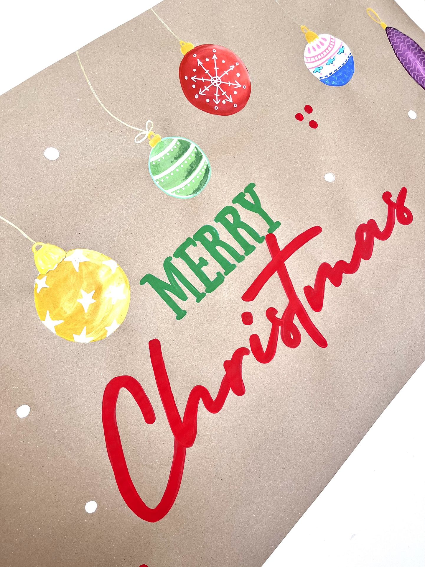 Christmas Ornaments hand painted Banner