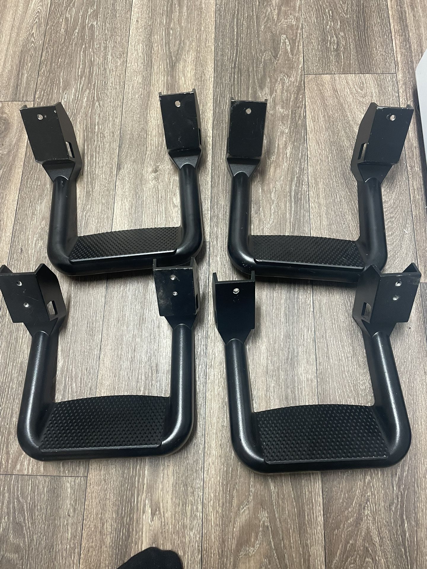 FOR FORD/CHEVY/GMC/DODGE TRUCK 4PCS BLACK DIE CAST ALUMINUM SIDE STEPS/NERF BAR