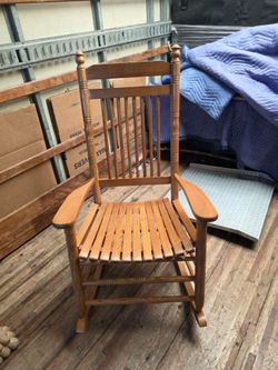 Wooden Slat Rocking Chair