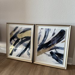 Glass Framed Abstract Painting 16x20 