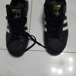 ADIDAS Originals Superstar Core Black Cloud White Gold EG4959 Men's sz 9