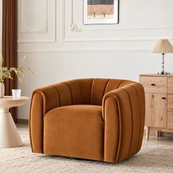 Christopher Knight Smith Turmeric Velvet Swivel Chair