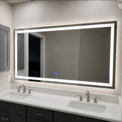 71x35 Led Bathroom Mirror with Defogger, front and rear light