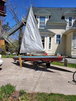 Folbot tandem kayak for two with sail rig