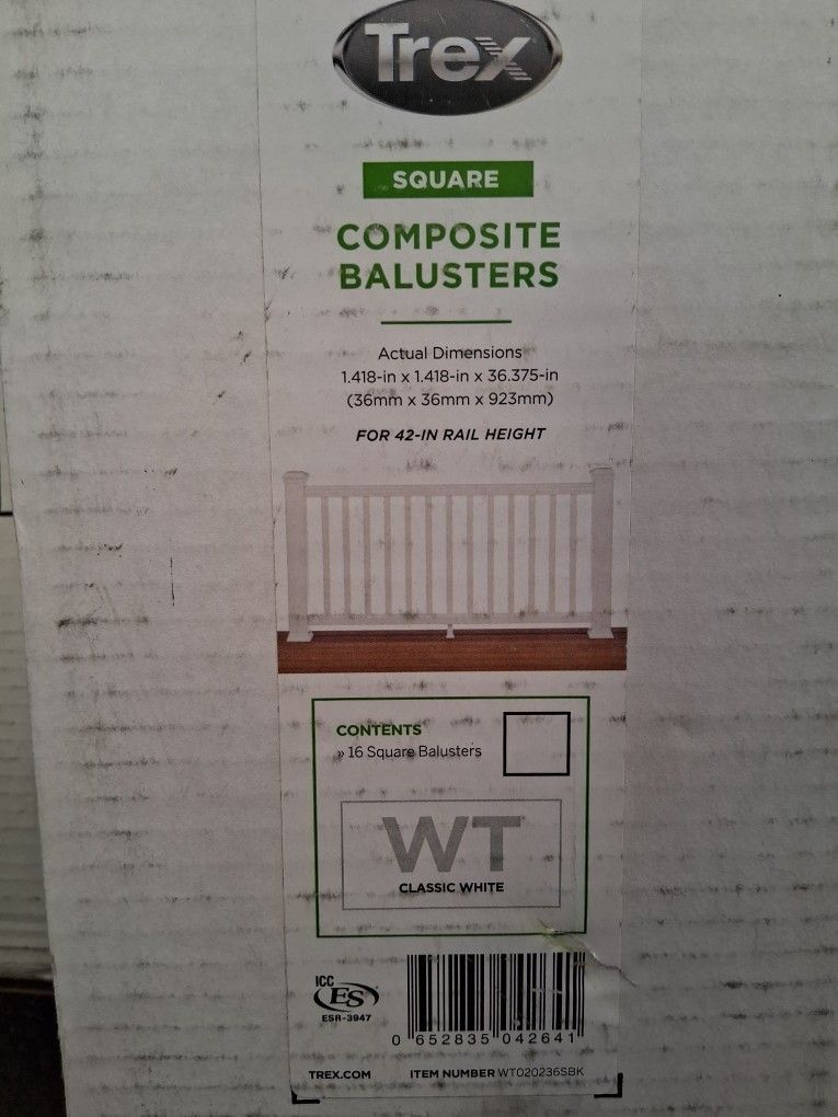 Trex Transcend Railing Balusters New In Box Staircase Decks Fence