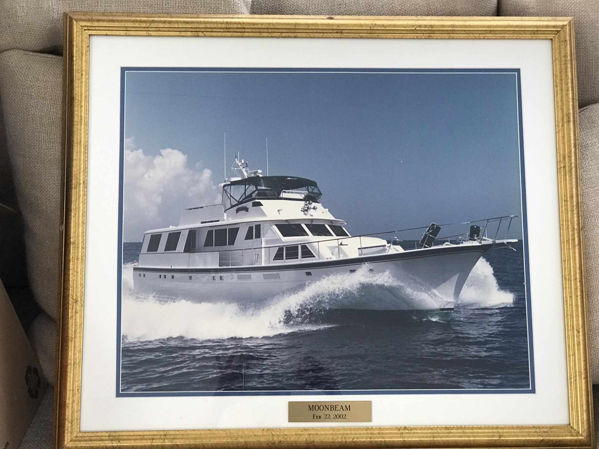 Nautical decor! MOONBEAM Hatteras yacht