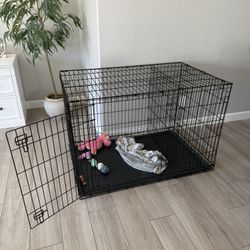Dog Crate Double Door Folding With Divider