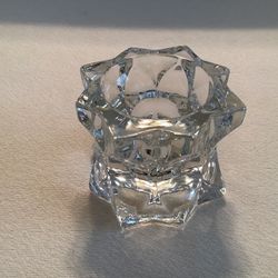 Vintage Mikasa Sparkling Star pattern Christmas Holiday clear crystal taper, votive or tea light candle holder***