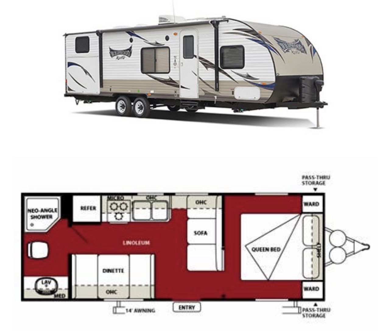 2014 Forest River RV Travel Trailer -Wildwood X-Lite 241QBXL -GREAT CONDITION.