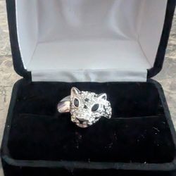 Leopard Sterling Silver Ring
