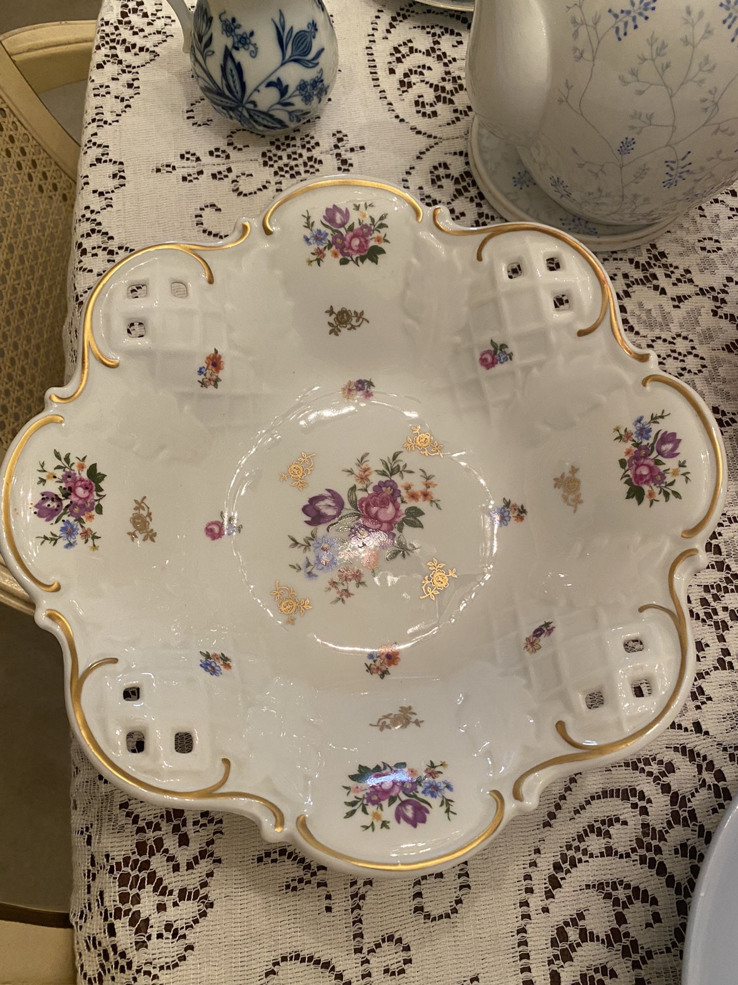 German Footed Fruit Bowl - Very Pretty!