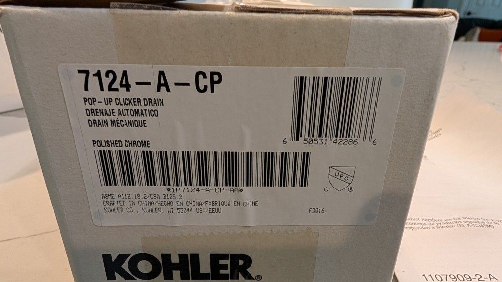 Kohler Pop up Sink Drains