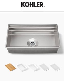 NEW IN BOX Kohler Prolific 33" Workstation Kitchen Sink (K-5540-NA)