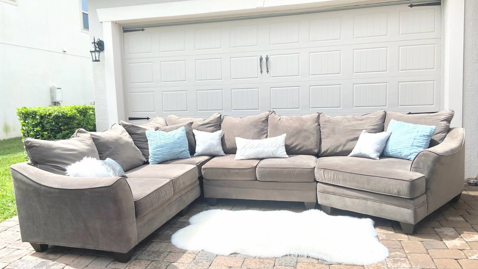 Grey Family Size Sectional