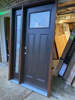New Front Door ( 32 inch slab )  , steel , right in-swing , 49 by 81 1/2 by 4 9/16