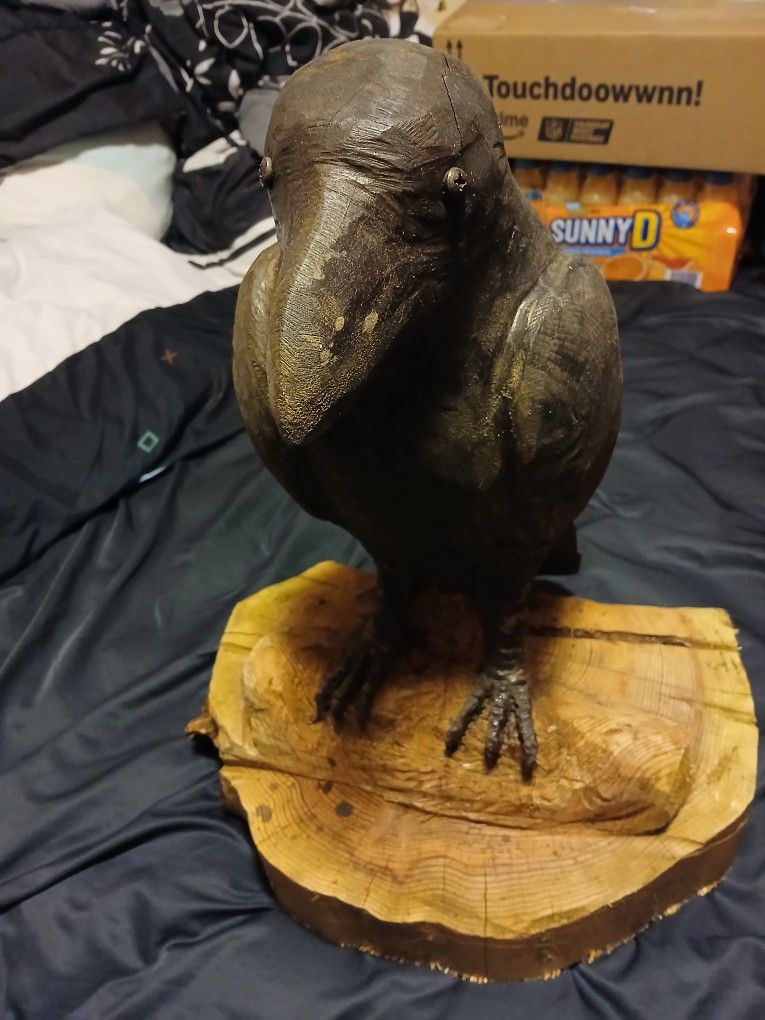 Giant Wooden Crow Statue