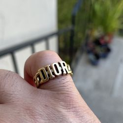 Christian Dior Chain Link Gold Ring 