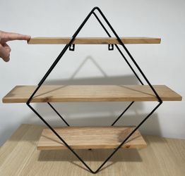 Wood + Metal Wall Shelf