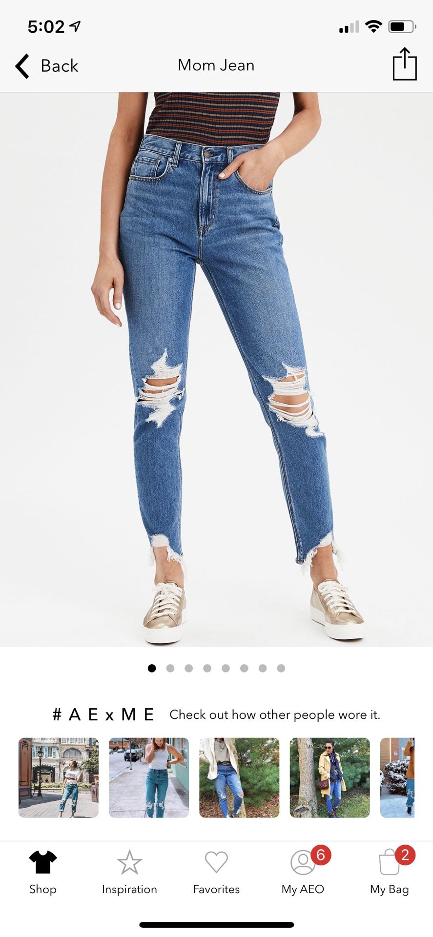 American Eagle RIPPED Mom Jeans - SIZE 8