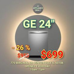 💧New GE - 24" Top Control Built-In Tub Dishwasher with 3rd Rack, Sanitize Cycle and 45 dBA - Stainless Steel GDT670SYVFS