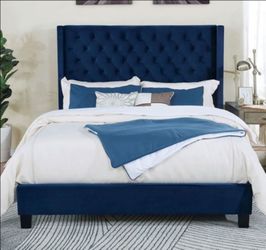 Brand New Blue Queen Bed Frame (Available in California & Eastern King)