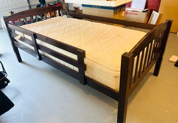 Wooden twin bed frame