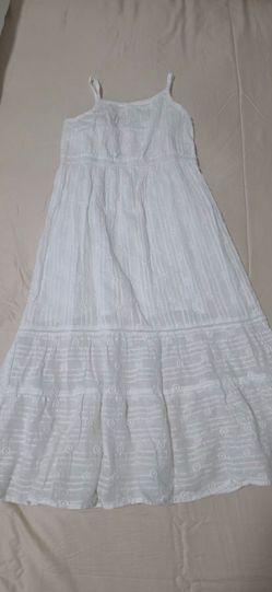 White Maxi Dress with Embroidery