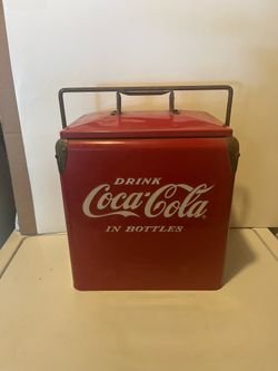 Vintage Retro Style Classic Coca-Cola metal cooler